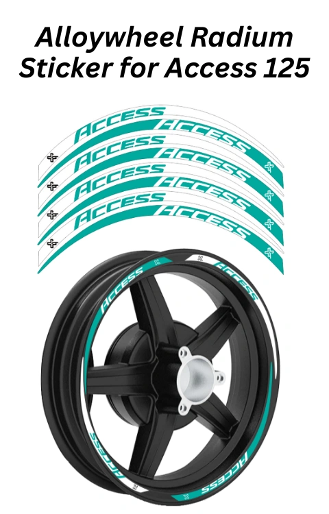 Alloy Wheel Radium Sticker Compatible with Access 125 | Printed in Premium Radium with FPF (Fade Protection Film), Waterproof, Precut Sticker, Pack Of 1